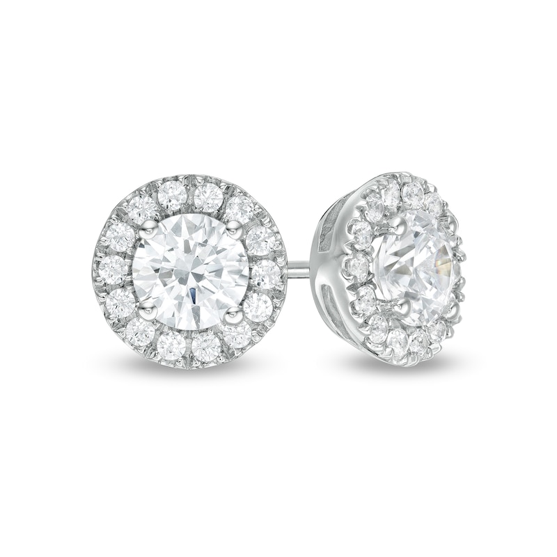 1 CT. T.W. Diamond Frame Stud Earrings in 14K White Gold (I/I2)