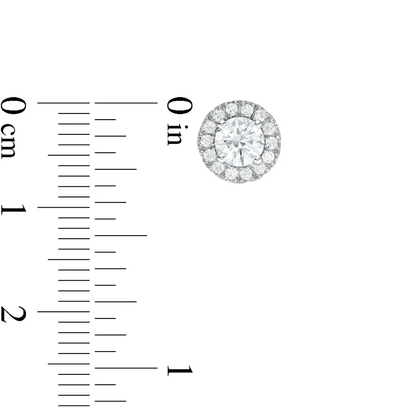 Main Image 3 of 1 CT. T.W. Diamond Frame Stud Earrings in 14K White Gold (I/I2)