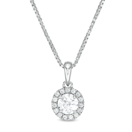 1/3 CT. T.W. Diamond Frame Pendant in 14K White Gold (I/I2)