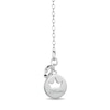 Thumbnail Image 1 of Enchanted Disney Belle 1/10 CT. T.W. Diamond Single Stem Rose Necklace in Sterling Silver and 10K Rose Gold