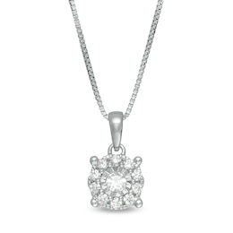 1/4 CT. T.W. Diamond Frame Pendant in 10K White Gold