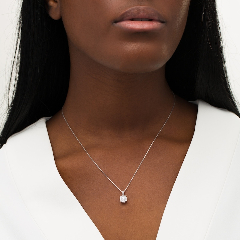 Main Image 2 of 1/4 CT. T.W. Diamond Frame Pendant in 10K White Gold