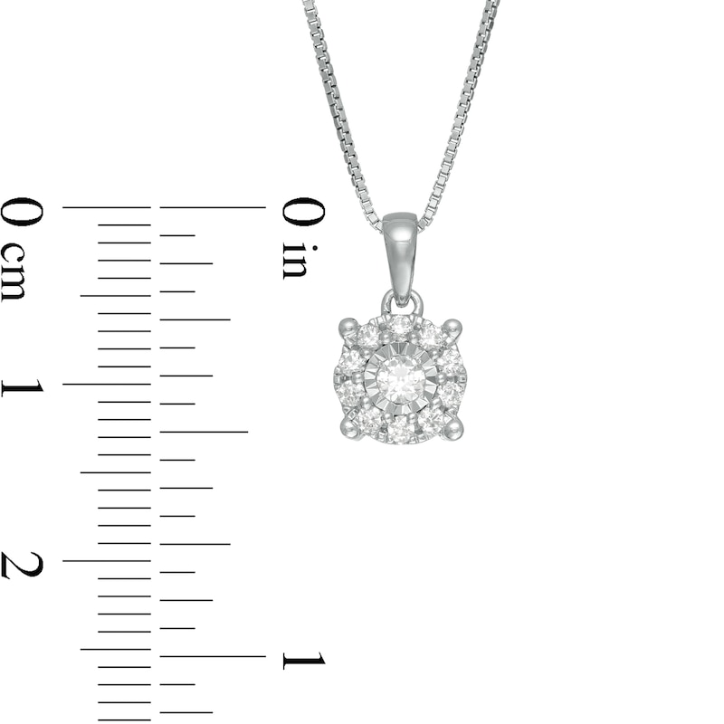 Main Image 3 of 1/4 CT. T.W. Diamond Frame Pendant in 10K White Gold