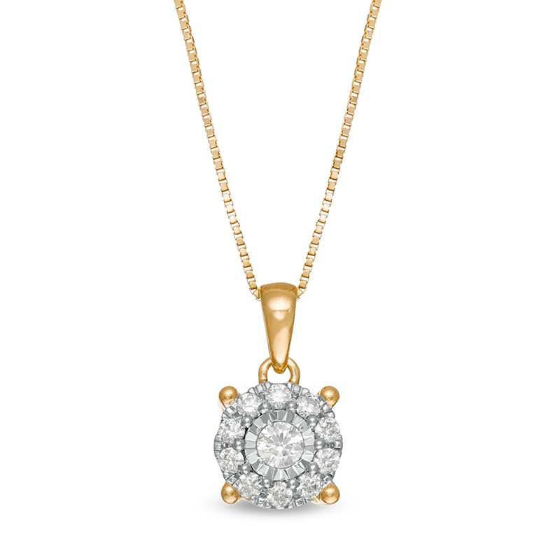 Main Image 1 of 1/4 CT. T.W. Diamond Frame Pendant in 10K Gold