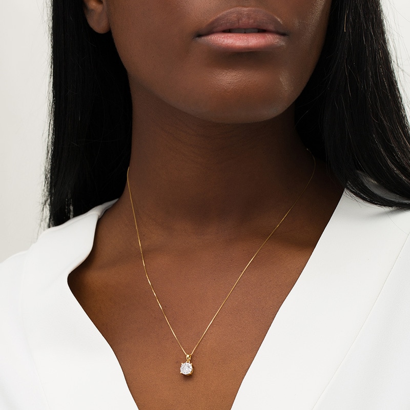 Main Image 2 of 1/4 CT. T.W. Diamond Frame Pendant in 10K Gold