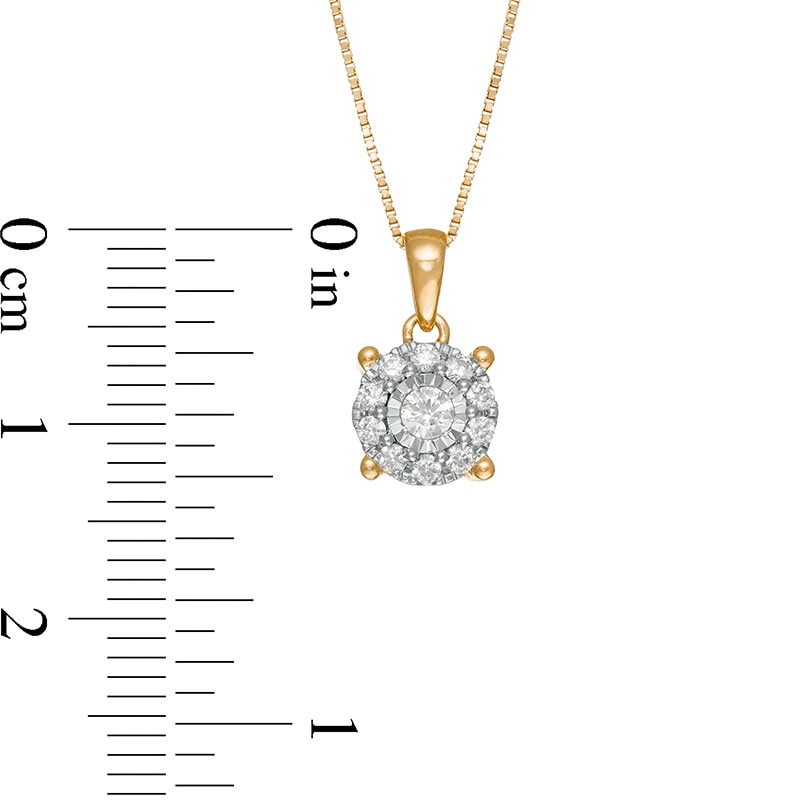 Main Image 3 of 1/4 CT. T.W. Diamond Frame Pendant in 10K Gold
