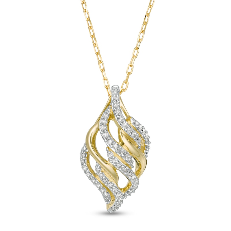 Wonder Woman™ Collection 1/5 CT. T.W. Diamond Flame Pendant in 10K Gold