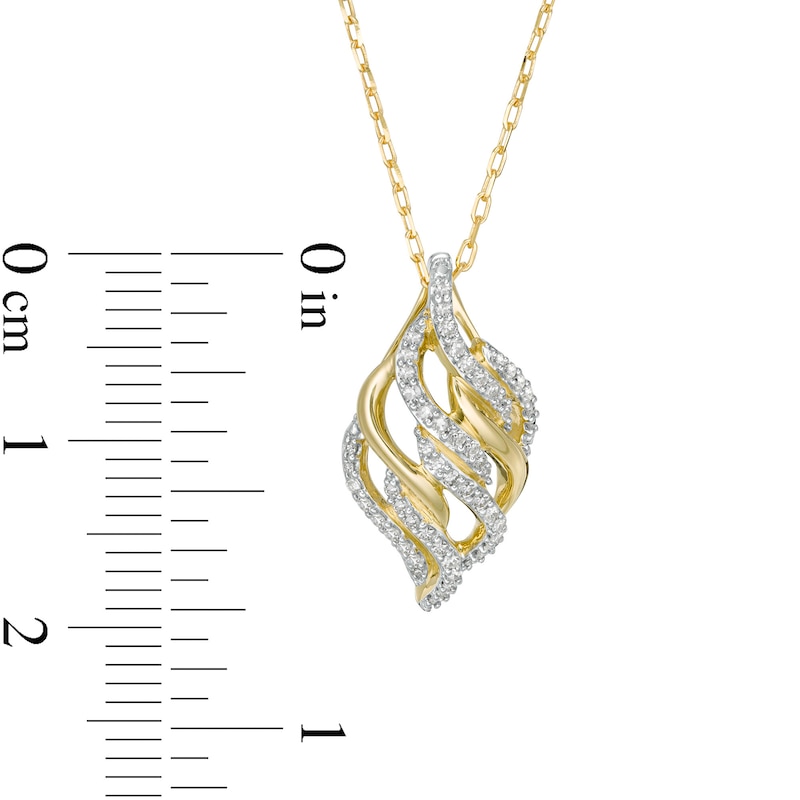 Wonder Woman™ Collection 1/5 CT. T.W. Diamond Flame Pendant in 10K Gold