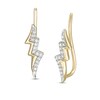 Thumbnail Image 1 of Wonder Woman™ Collection 1/8 CT. T.W. Diamond Lightning Bolt Crawler Earrings in 10K Gold