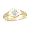 Thumbnail Image 0 of Wonder Woman™ Collection 1/20 CT. T.W. Diamond Tiara Star Signet Ring in 10K Gold