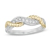 Thumbnail Image 0 of Wonder Woman™ Collection 1/4 CT. T.W. Diamond Lasso Twist Ring in Sterling Silver and 10K Gold