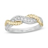 Thumbnail Image 1 of Wonder Woman™ Collection 1/4 CT. T.W. Diamond Lasso Twist Ring in Sterling Silver and 10K Gold