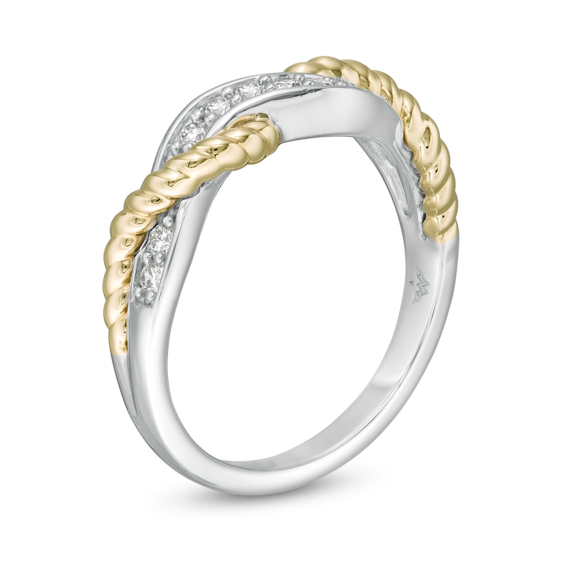 Wonder Woman™ Collection 1/4 CT. T.W. Diamond Lasso Twist Ring in Sterling Silver and 10K Gold