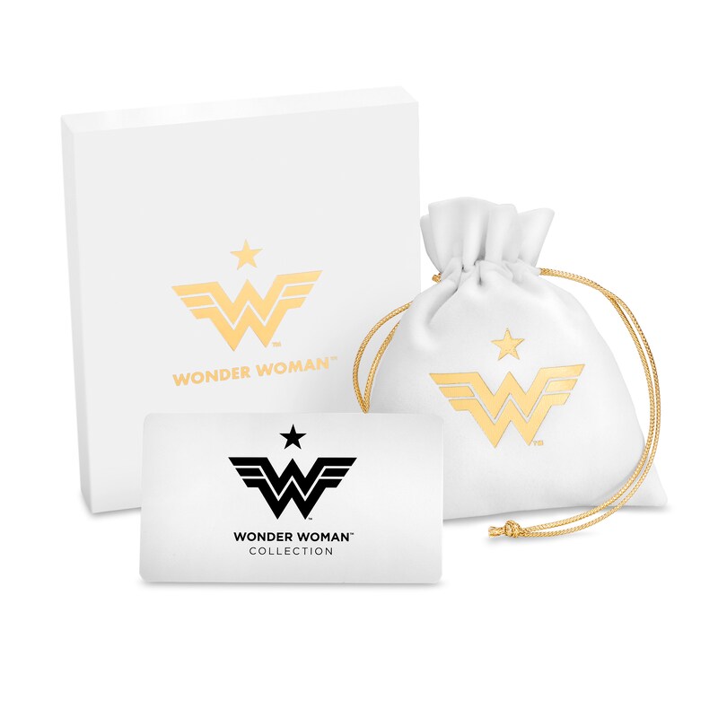 Main Image 4 of Wonder Woman™ Collection Multi-Gemstone Charm Bangle Bracelet in Sterling Silver and 10K Gold