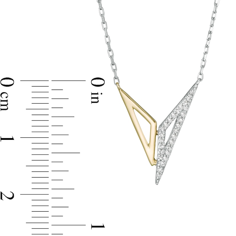 Main Image 3 of Wonder Woman™ Collection 1/10 CT. T.W. Diamond "Bracelets of Submission" Necklace in Sterling Silver and 10K Gold