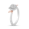 Thumbnail Image 1 of Enchanted Disney Belle 1/6 CT. T.W. Diamond Rose Leaf-Sides Ring in Sterling Silver and 10K Rose Gold