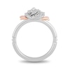 Thumbnail Image 2 of Enchanted Disney Belle 1/6 CT. T.W. Diamond Rose Leaf-Sides Ring in Sterling Silver and 10K Rose Gold