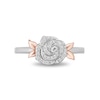 Thumbnail Image 3 of Enchanted Disney Belle 1/6 CT. T.W. Diamond Rose Leaf-Sides Ring in Sterling Silver and 10K Rose Gold