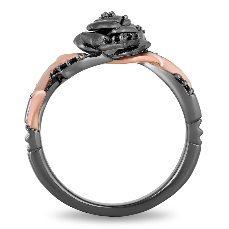 Enchanted Disney Villains Maleficent 1/6 CT. T.W. Black Diamond Ring in Sterling Silver and 10K Rose Gold