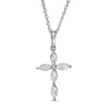 Thumbnail Image 0 of 1/15 CT. T.W. Diamond Marquise Shape Cross Pendant in Sterling Silver