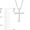 Thumbnail Image 2 of 1/4 CT. T.W. Diamond Flared Cross Pendant in 10K White Gold