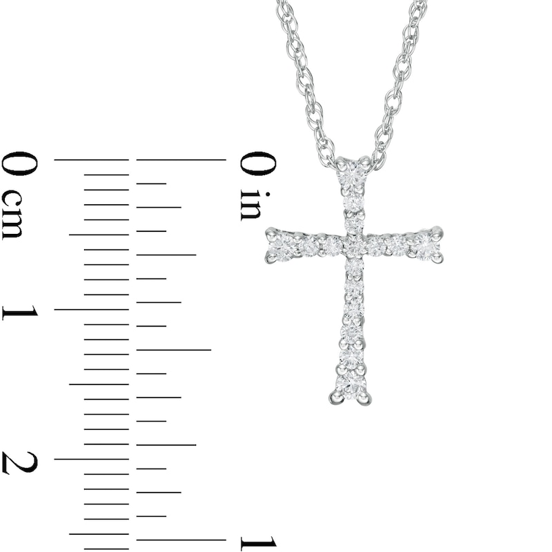 1/4 CT. T.W. Diamond Flared Cross Pendant in 10K White Gold