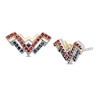 Thumbnail Image 0 of Wonder Woman™ Collection Garnet and Blue Sapphire Symbol Stud Earrings in Sterling Silver and 10K Gold