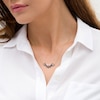 Thumbnail Image 2 of Wonder Woman™ Collection Garnet and Blue Sapphire Symbol Necklace in Sterling Silver and 10K Gold