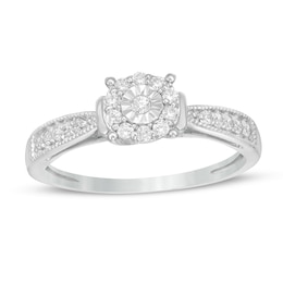 1/5 CT. T.W. Diamond Frame Promise Ring in Sterling Silver