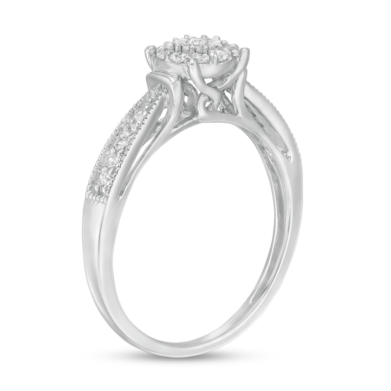 1/5 CT. T.W. Diamond Frame Promise Ring in Sterling Silver