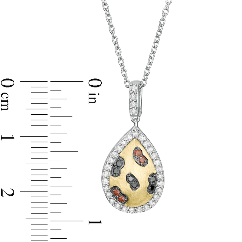 Wonder Woman™ Collection 1/3 CT. T.W. Multi-Color and White Diamond Cheetah Pendant in Sterling Silver and 10K Gold