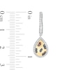 Wonder Woman™ Collection 1/3 CT. T.W. Multi-Color and White Diamond Cheetah Earrings in Sterling Silver and 10K Gold