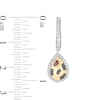 Thumbnail Image 2 of Wonder Woman™ Collection 1/3 CT. T.W. Multi-Color and White Diamond Cheetah Earrings in Sterling Silver and 10K Gold