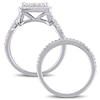 Thumbnail Image 4 of 1-1/2 CT. T.W. Princess-Cut Composite Diamond Frame Twist Shank Bridal Set in 10K White Gold