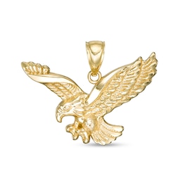 Diamond-Cut Flying Eagle Necklace Charm in 10K Gold