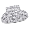Thumbnail Image 0 of 2 CT. T.W. Princess-Cut Composite Diamond Frame Triple Row Engagement Ring in 14K White Gold