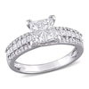 Thumbnail Image 0 of 1 CT. T.W. Quad Princess-Cut Diamond Triple Row Engagement Ring in 10K White Gold