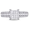 Thumbnail Image 2 of 1 CT. T.W. Quad Princess-Cut Diamond Triple Row Engagement Ring in 10K White Gold