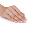 Thumbnail Image 3 of 1 CT. T.W. Quad Princess-Cut Diamond Triple Row Engagement Ring in 10K White Gold