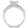 Thumbnail Image 4 of 1 CT. T.W. Quad Princess-Cut Diamond Triple Row Engagement Ring in 10K White Gold