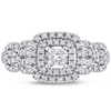 Thumbnail Image 2 of 1/2 CT. T.W. Princess-Cut Double Frame Scallop Twist Shank Engagement Ring in 10K White Gold