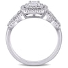 Thumbnail Image 4 of 1/2 CT. T.W. Princess-Cut Double Frame Scallop Twist Shank Engagement Ring in 10K White Gold
