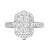 Thumbnail Image 3 of Marilyn Monroe™ Collection 1 CT. T.W. Composite Rectangle Diamond Ornate Frame Engagement Ring in 14K White Gold