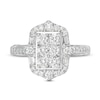 Thumbnail Image 4 of Marilyn Monroe™ Collection 1 CT. T.W. Composite Rectangle Diamond Ornate Frame Engagement Ring in 14K White Gold