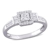 Thumbnail Image 0 of 3/4 CT. T.W. Princess-Cut Diamond Frame Collar Engagement Ring in 10K White Gold