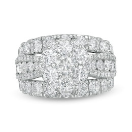 4 CT. T.W. Composite Diamond Multi-Row Engagement Ring in 14K White Gold