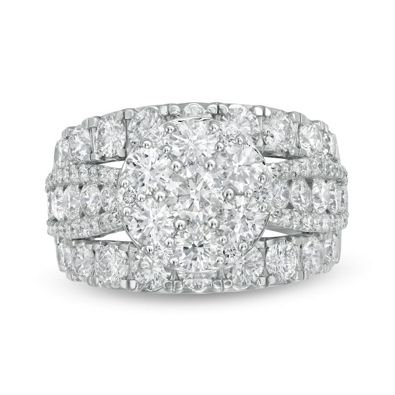 Main Image 1 of 4 CT. T.W. Composite Diamond Multi-Row Engagement Ring in 14K White Gold