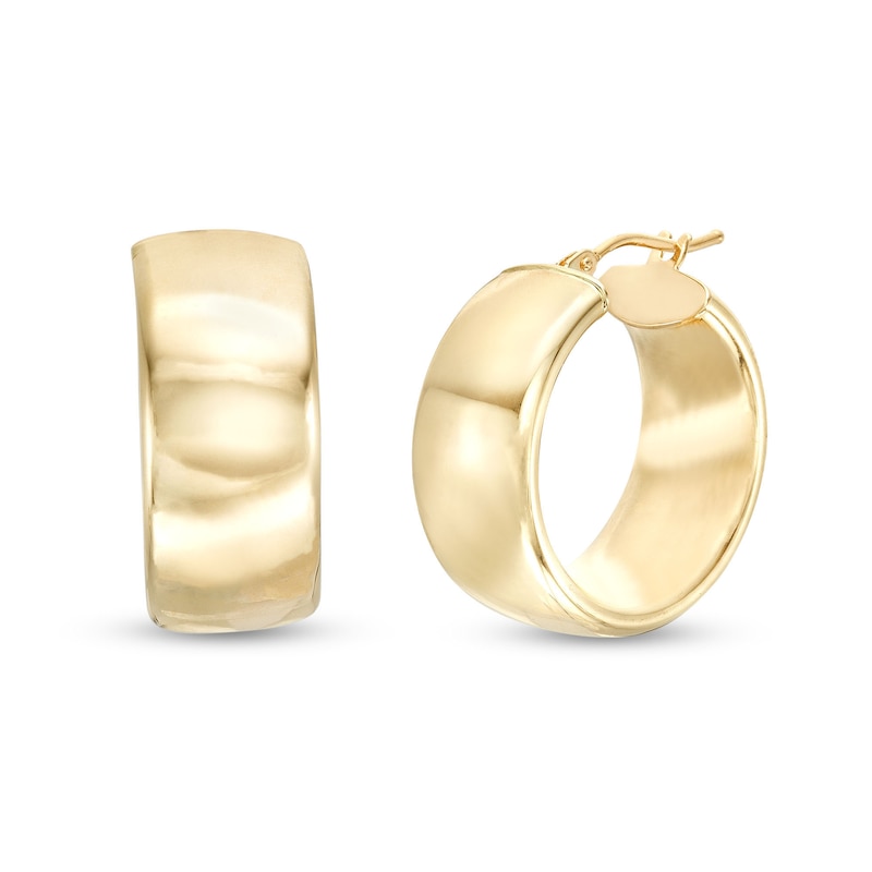 Main Image 1 of Made in Italy 15.0mm Tube Hoop Earrings in 10K Gold