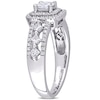 Thumbnail Image 1 of 7/8 CT. T.W. Princess-Cut Diamond Double Frame Triple Row Open Shank Engagement Ring in 10K White Gold