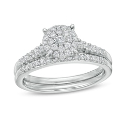 1/2 CT. T.W. Composite Diamond Bridal Set in 10K White Gold